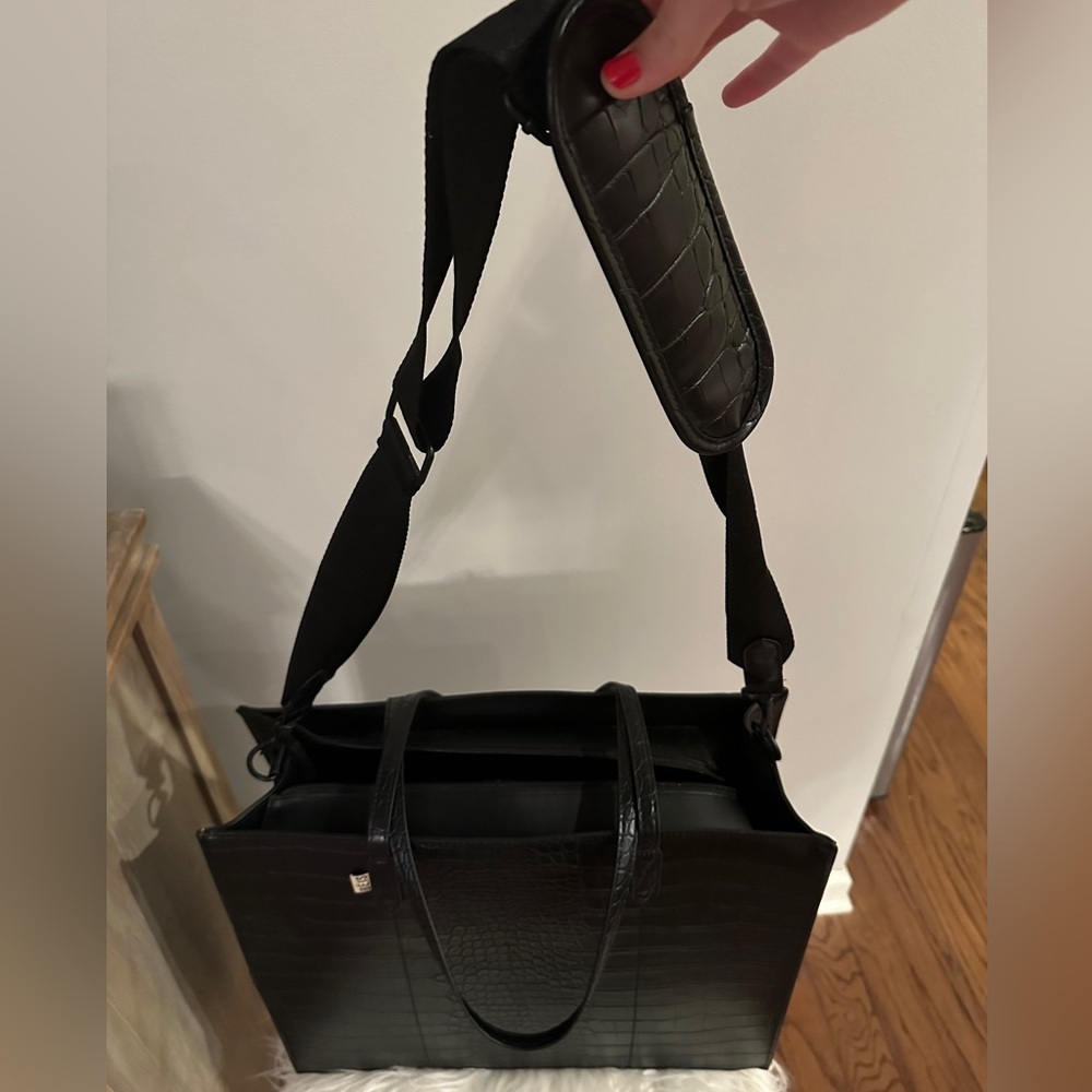 BEIS The Large Work Tote in Black Croc